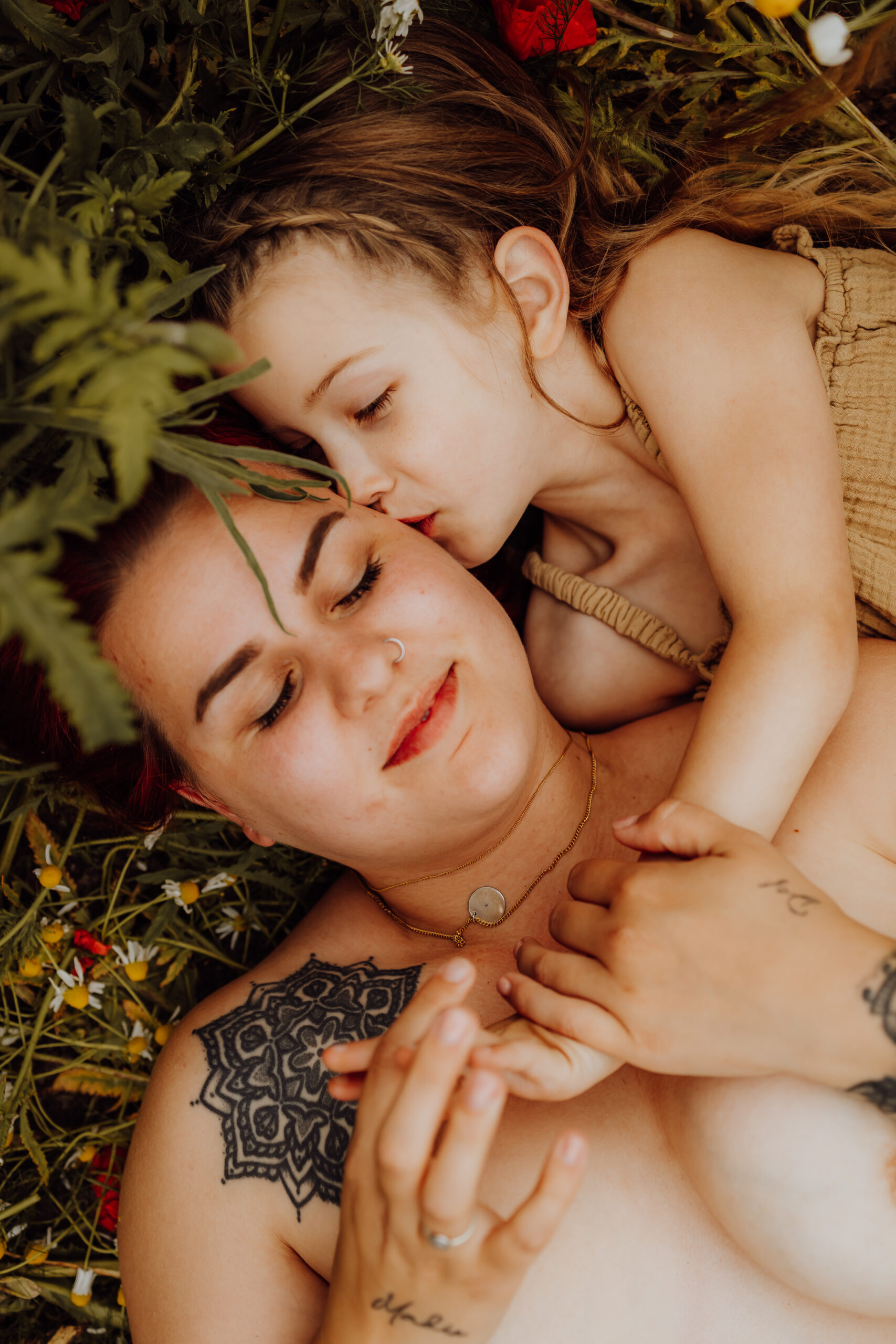 Borstvoeding fotoshoot natuur